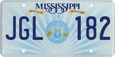 MS license plate JGL182