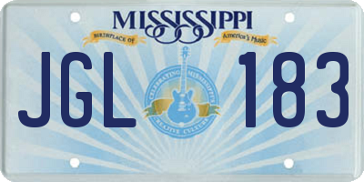 MS license plate JGL183