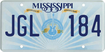 MS license plate JGL184