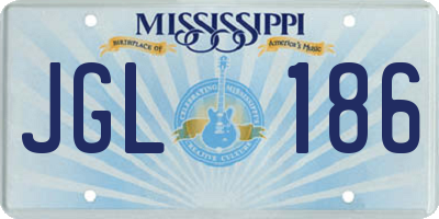 MS license plate JGL186