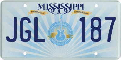 MS license plate JGL187