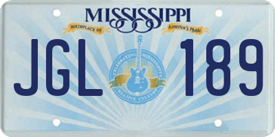 MS license plate JGL189