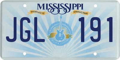 MS license plate JGL191