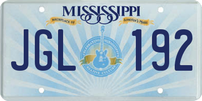 MS license plate JGL192