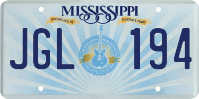 MS license plate JGL194