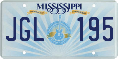 MS license plate JGL195