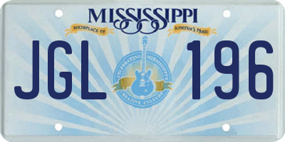 MS license plate JGL196