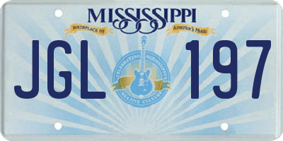 MS license plate JGL197