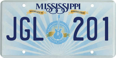 MS license plate JGL201
