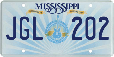 MS license plate JGL202