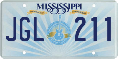 MS license plate JGL211