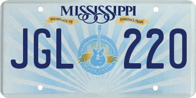MS license plate JGL220