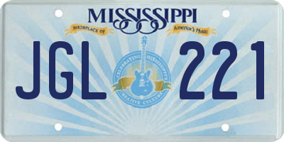MS license plate JGL221