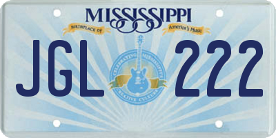 MS license plate JGL222