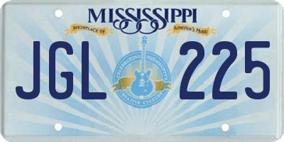 MS license plate JGL225