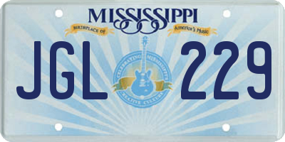 MS license plate JGL229