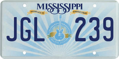 MS license plate JGL239