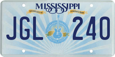 MS license plate JGL240