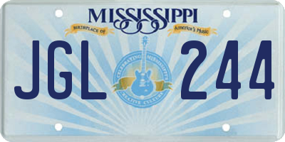 MS license plate JGL244
