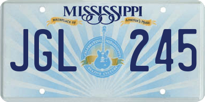 MS license plate JGL245
