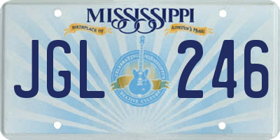 MS license plate JGL246