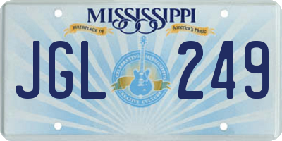 MS license plate JGL249