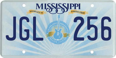 MS license plate JGL256