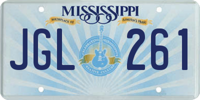 MS license plate JGL261