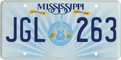 MS license plate JGL263