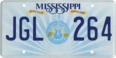 MS license plate JGL264