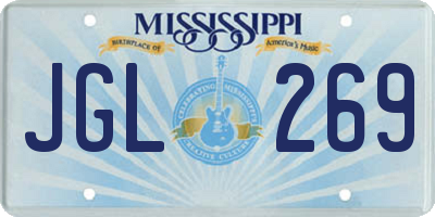 MS license plate JGL269