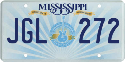 MS license plate JGL272
