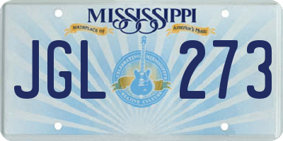 MS license plate JGL273