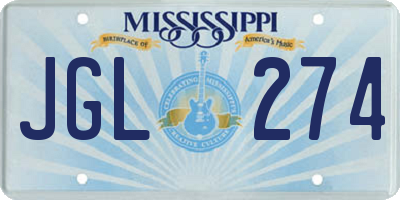 MS license plate JGL274
