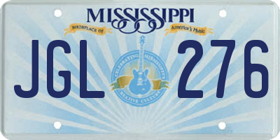 MS license plate JGL276