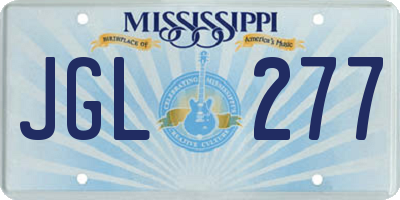 MS license plate JGL277