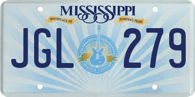 MS license plate JGL279