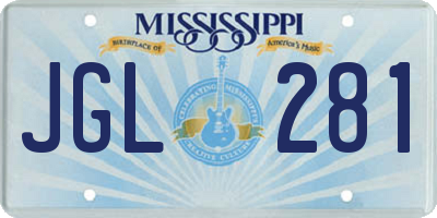 MS license plate JGL281