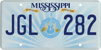 MS license plate JGL282
