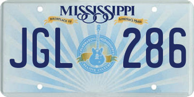MS license plate JGL286