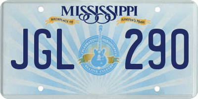 MS license plate JGL290
