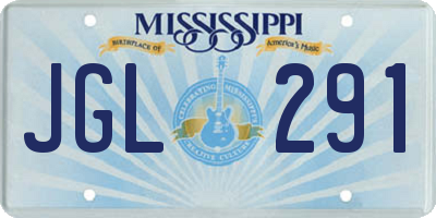 MS license plate JGL291