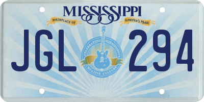 MS license plate JGL294
