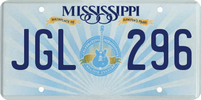 MS license plate JGL296
