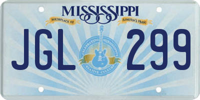 MS license plate JGL299