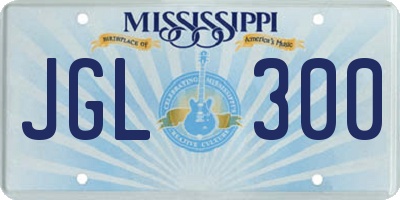 MS license plate JGL300