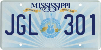 MS license plate JGL301