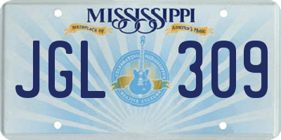 MS license plate JGL309