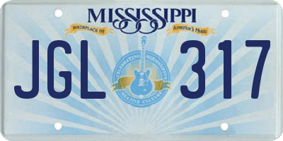 MS license plate JGL317
