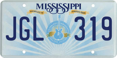 MS license plate JGL319